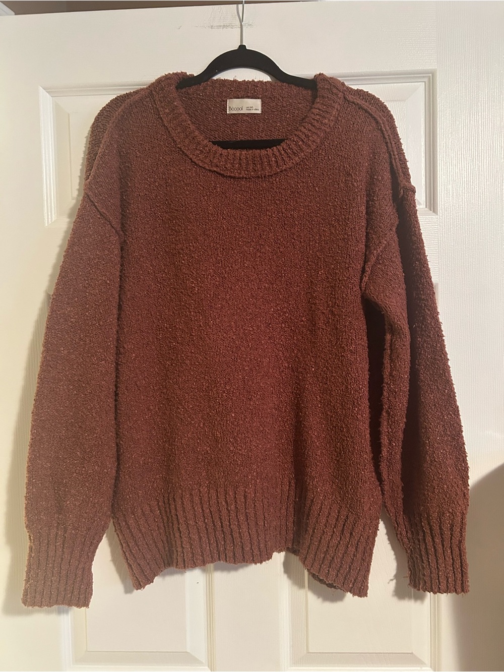 BE COOL Cozy Chunky Knit Sweater in Burnt Rust